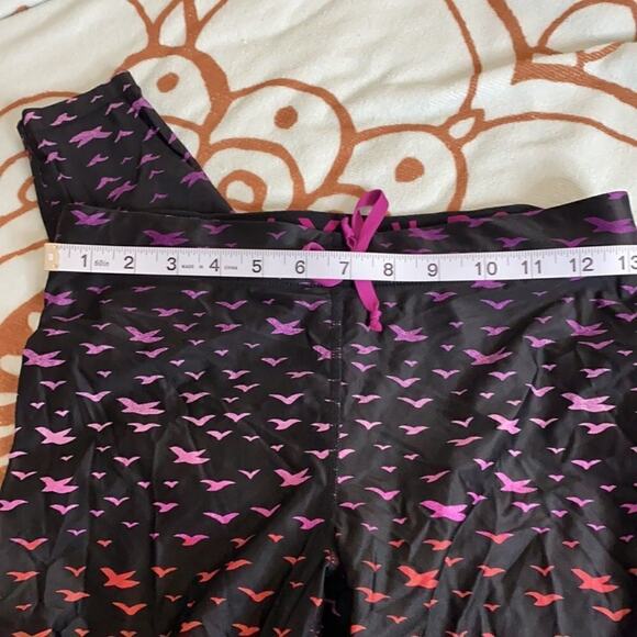 Roxy Relay Pant Black with Pink Purle Ombre Bird Motif Reflective Stripe Xs - Picture 11 of 15